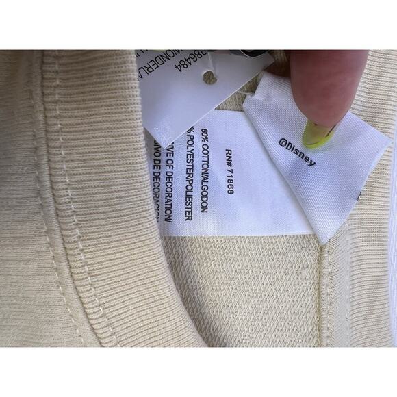 Disney Classics Alice in wonderland Cream Embroidered Sweatshirt Sz M - Picture 10 of 10
